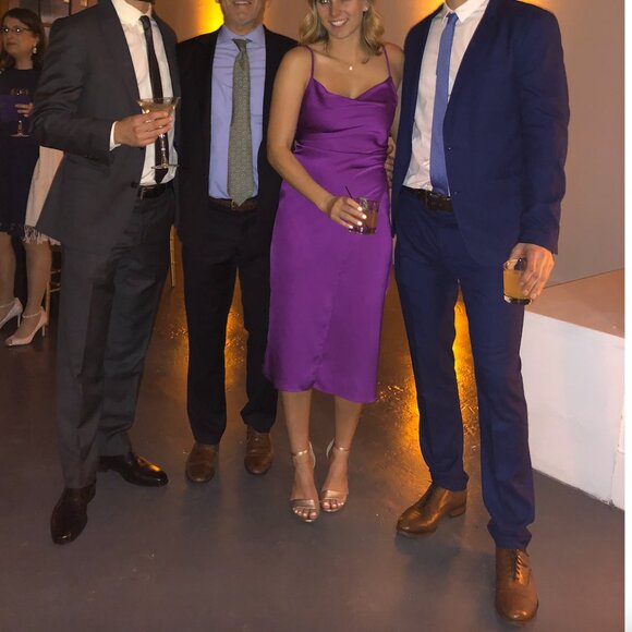 Etiquette Pink-Purple Slip Dress with Slit - Picture 3 of 5